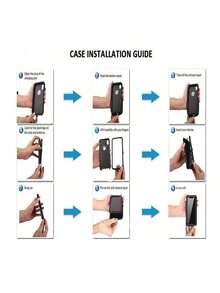 Apple Anti Drop, Shock-Absorbing, And Abrasion Resistant, Full Body Protective Phone Case, Sturdy, Three In One Protective Case Compatible With IPhone, Galaxy, HONOR,  Waterproof Scratch Resistant - màu đen - Xem 8