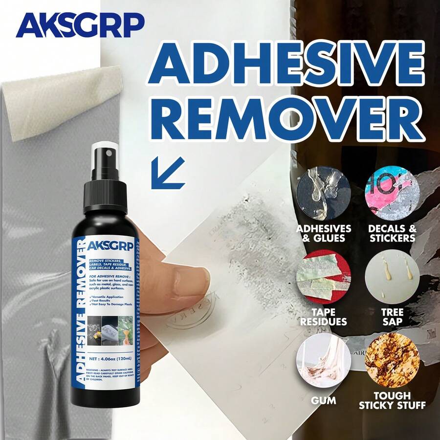 Universal Adhesive Remover (For Home/Car/Office), Removes Sticker/Double-Sided Tape/Label Residue, Leaves Damage Free, Meets Cross-Border Multi-Scenario Needs - 120ml - View 1