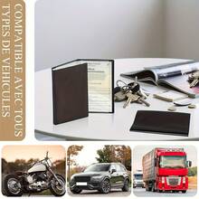 Black Vehicle Registration And Insurance Card Holder - Transparent Plastic Document Sleeve, Suitable For Car/Motorcycle Documents - Black - View 6