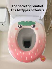 1个草莓香味马桶垫，防水，可重复使用，高端粘性马桶垫，四季皆宜