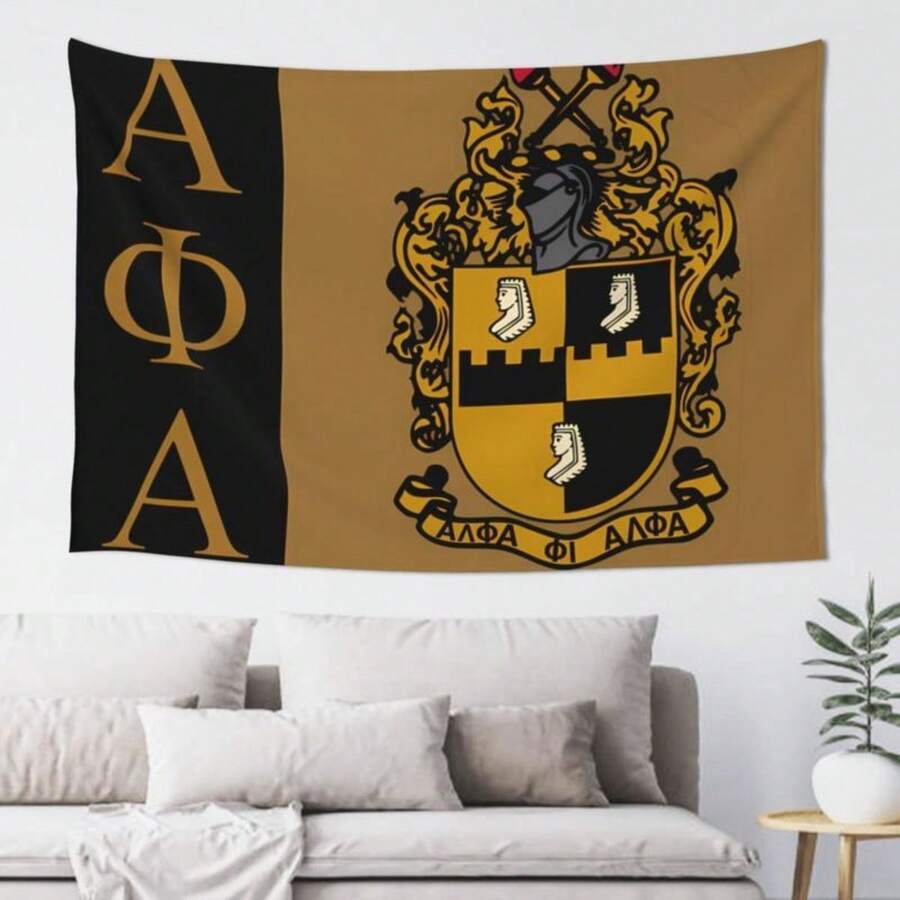Alpha Phi Tapestry Wall Hanging Home Bedroom Dormitory Decoration Fluffy Peach Art Decorating Gifts - 60*90 inch - Xem 1