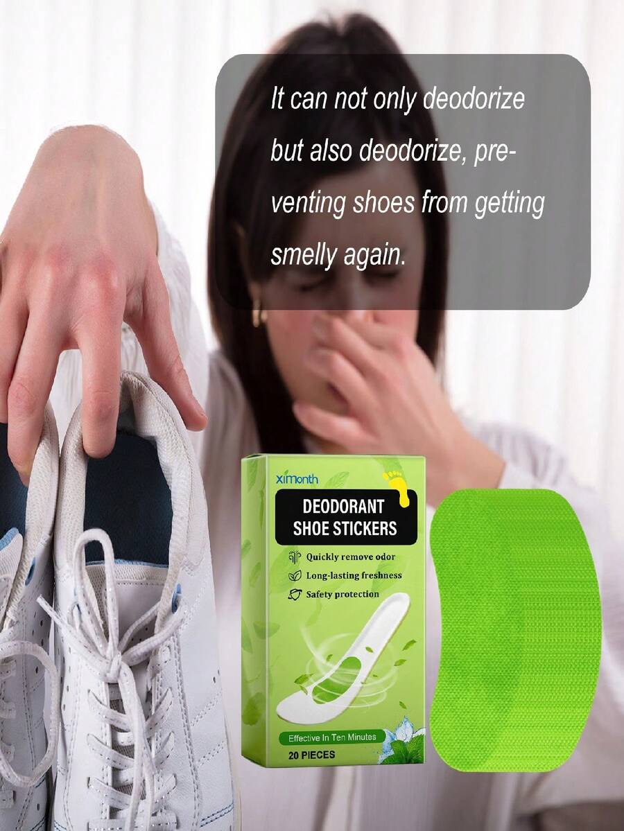 Ximonth 20片/40片装鞋用除臭贴 - 吸汗除臭，通用型，适用于所有鞋型，材质：其他，商业清洁，家用/所有鞋款/所有人适用，鞋履护理必备品