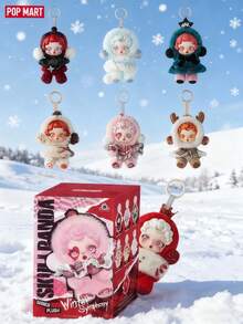 POP MART SKULLPANDA Winter Symphony Series Plush Keychain Blind Box Cute Doll Pendant Valentine's Day Gift Bag Charm Collectible Toy - White - View 1