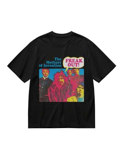 Camiseta gráfica ' Out' de Zappa para hombres - Algodón suave, ajuste casual, lavable aáquina - Perfecta para uso diario y en casa, diseño transpirable y de secado rápido