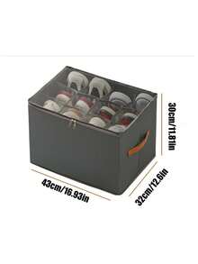 2 Pieces Fabric Shoe Storage Box, Foldable Shoe Organiser With Compartments, Waterproof And Dustproof, Multi-Purpose, Integrated Design - Multicolor - View 9