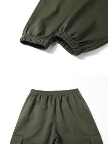 Men's Outdoor Casual Cargo Pants, Multi-Pocket Design, Versatile, Autumn/Winter - Army Green - View 4