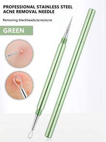 YUNSHENG Acne Remover/Blackhead Remover, Slanted Loop Blackhead Tweezers And Acne Needle, Rose Gold, With Storage Box, Professional Facial Care Tool Set