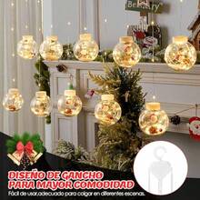 YQQ Nasjac Luces de Arbol de Navidad Decoracion 10LED Luces de Bolas para Decoración Navidad de Control Remoto 3M Cadena de Luz Luces de Esferas Adornos 8 Modos Iluminación Bolas de Deseos Impermeable5735 - BlancoClidoBolasdeNavidad - Ver 3