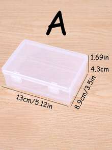 1 件长方形渔具透明塑料收纳盒，带翻盖的工艺品配件组件工具容器，用于文具、电子元件、五金零件、玩具收纳的透明塑料盒 - 無色 - 查看 10