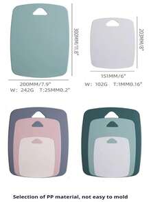 3pcs Cutting Boards, PP Auxiliary Food Classification, Plastic Cutting Board Set, Double-Sided Kitchen Household Cutting Board, Plastic Cutting Board - Multicolor - View 2
