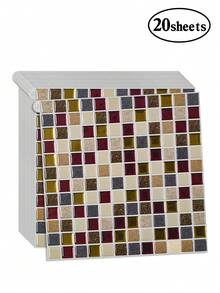 WoStick 10 Inch X 10 Inch Waterproof Textured Vinyl DIY Wallpaper, Self-Adhesive Backsplash Tile, Peel And Stick Mosaic Tile, For Home Decor - Rose Gold - View 16
