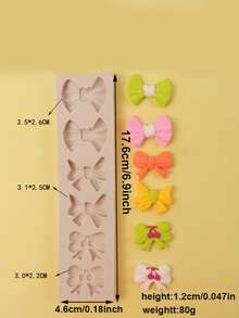 1pc New Silicone Mold Set - Bow Knot Combination, Suitable For Fondant Cake, Chocolate, Resin Crafts, Baking Tools, Cake Decorations, Valentine's Day Decor, Bow Knot Mold For DIY Resin, Wax, Glue - Light Grey - View 12