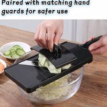 2pcs/1pc Cabbage Grater, Salad Slicer, Multi-Functional Vegetable Shredder And Slicer, Cabbage Shredder, Black/White, Vegetable Slicer, Cabbage Shredder, Salad Cucumber Potato Slicer, Shredder, Salad Shredder Tool, Vegetable Shredder, Kitchen & Dining Accessories, Vegetable Fruit Tools, Chopper And Slicer, Household Essential, Kitchen Essential, Kitchen Useful Tool - Multicolor - View 4