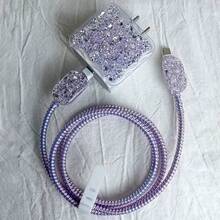 5pcs Shiny TPU Protective Cases, Suitable Compatible With Apple 20W Charging Cable, Charger Protector - Purple - View 4