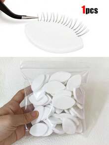 50 piezas Almohadillas de esponja suave para pestañas postizas - Esponjas de maquillaje reutilizables, adecuadas para principiantes, entrenamiento y herramientas de extensión de pestañas, esponjas para practicar la forma del ojo, esponjas de maquillaje suaves y flexibles, con diseño de diagrama de pestañas, adecuadas para principiantes y técnicos de pestañas, para práctica y mejora de habilidades, reutilizables, herramientas de maquillaje y herramientas de maquillaje de ojos, adecuadas para uso en salón.