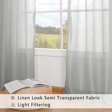 Hiasan Set Of 2 Sheer Voile Curtains Living Room With Eyelets Curtains Panel Curtains Transparent Airy Decorative Curtain For Bedroom 240 X 140 Cm (H X W) White - Grey - View 5