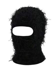 1pc Men Cold Proof Fashion Balaclava Cap Daily Life And Outdoor Beanie Fall Outfit - 黑色 - 查看 11