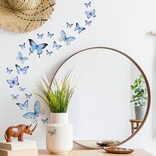 YITAPE 23pcs Butterfly Wall Decals Set, Non-Luminous Bedroom Decor Wallpaper, 7.79 Inch Wide, PVC Material, Suitable For Bedroom Wall, Background Decoration And Room Arrangement - Luminous Butterfly - View 2