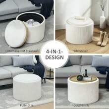 Storage Benches & Ottomans - White - View 5