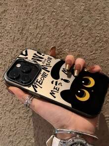1pc Cartoon Black Cat Eating Fish Pattern Anti-Drop TPU Phone Protective Case Compatible With IPhone 17Pro Max/17 Air/16Pro Max/15plus/14/13/12/11/8P/XSMAX And Galaxy S24 Ultra/S23FE/S22/S21/S20/A52S/A15/A03 - Multicolor - View 3