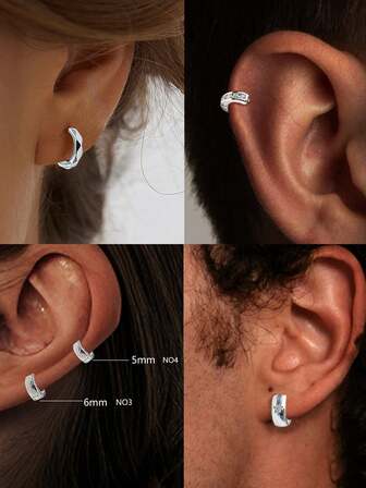 1 pieza Aro de plata de ley 925 minimalista, Pendientes de cartílago, Regalos para mujeres y hombres