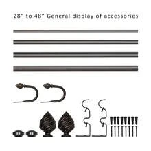 Dwell Smart 1" Double Curtain Rod With Valois Finials And Holdbacks --28''- 48'', 48"-84", 84"-120" (Bronze Gold, Black Gold, Weathered White) - Bronze Gold - View 2