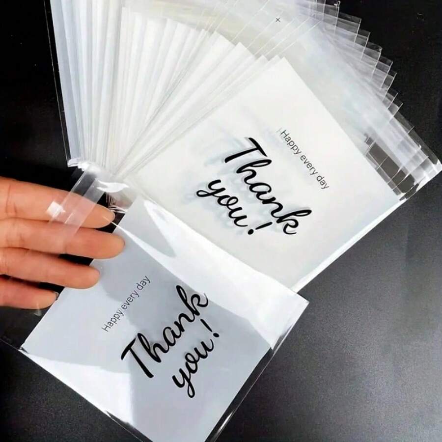 100个食品级透明袋，适用于雪花酥皮点心、月饼和牛轧糖。 - 白色 - 查看 1