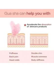 Natural Jade Gua Sha Massage Board, Rose Quartz Gua Sha Board, Jade Facial Massage Tool, Suitable For Facial, Neck, Back And Body Gua Sha Massage - Multicolor - View 3