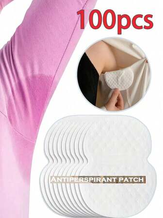 100PCS Disposable Breathable Sweat-Absorbent Pads, Underarm Sweat-Absorbent Patch Magic Device, Universal Armpit Patch For All Seasons, Washable Sweat Absorbing Guards, Dress Sweat Perspiration Pads Shield