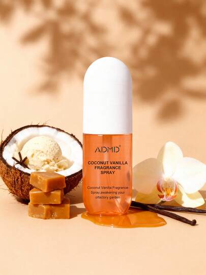 1 Bottle 50ml Fragrance Mist, Long-Lasting Summer Scent Blending Vanilla, Coconut And Rose, Portable Design, Fashionable Air Freshener Spray For Clothes, Closet, Indoor, Outdoor, Home, Bathroom, Living Room And More