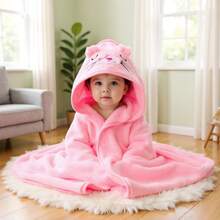 Soft Absorbent Baby Hooded Bath Towel, With Cute Animal Pattern, Breathable Polyester, Suitable For Children Shower And Wrap Blanket - Multicolor - View 10