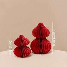 1/2/4/6pcs Red Foldable Paper Honeycomb Lanterns Decor, Lucky Bag Spring Festival Figurine Hanging Ornaments, Traditional Chinese New Year Celebration Decorations, Non-Electric Lunar New Year Lanterns, Wedding Lanterns, Wall Hanging, Holiday Party Room Decor, Chinese New Year Gifts - Multicolor - View 25