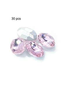 30 Pieces, Oval Multifaceted Rhinestones, Multicoloured Crystal Embellishments, Sparkling DIY Craft Supplies, Versatile Decorations For Nail Art And Phone Cases. - Multicolor - View 10