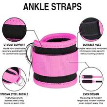 Bandas Elasticas Fitness, Barra de Pilates Multifuncional de 11 Piezas, Bandas de Tobillo para Entrenamiento, Equipo de Ejercicio Glteos para Mujeres Piernas y Glteos - HORA - Ver 7