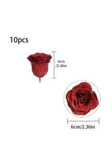 10 piezas Ramo de rosas multicolor brillante, rosas artificiales DIY adecuadas para boda, ducha nupcial, hogar, decoración de fiesta, Día de San Valentín, regalos del Día de la Madre