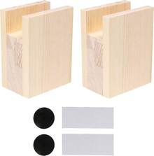 Set Of 2 Wood Bed Risers - 4 Inch Height Pine Furniture Lifts - Default - View 8
