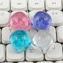 1pc Handcrafted Personalized Resin Resin Translucent Nail Art Key Keycaps, Jelly Cross-Axis Mechanical Keyboard Keycaps, Single - Baby Blue - View 4