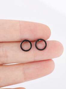 Delicate Mini Round Stud Earrings, Y2K Korean Style Women's Cartilage Earrings Jewelry, Fashionable Ladies Earrings - Style 1 - View 3