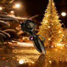 Black Cat Glass Deco&Art – Adorable & Purr-Fectly Stylish, Cute&Pretty Decor, Christmas Gift - Black - View 4