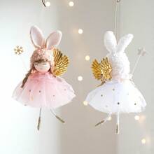 8pcs New Spring And New Year Cute Rabbit-Ear Angel Pendant, DIY Home Decoration For Festivals And Celebrations, Party, Gathering And Wedding Decoration. Rabbit Lovers, Perfect For Decoration In Spring, New Year, Easter, Valentine's Day And Mother's Day. A Playful And Cute Gift - Multicolor - View 7
