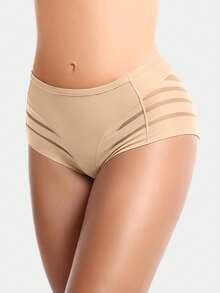 Mutandine modellanti senza cuciture da donna a vita alta, a righe, in rete, leggere e traspiranti, biancheria intima contenitiva per glutei e fianchi