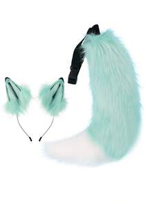 2件套可调节狐狸耳朵发箍发饰，可拆卸狐狸尾巴角色扮演道具发箍套装，情人节服装 - B - 查看 10