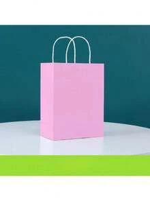 10个粉色礼品袋 - 适用于情人节、生日、婚礼及各种场合 | 可重复使用的购物外卖袋，带提手 (5.9英寸*8.2英寸) - 彩色 - 查看 11