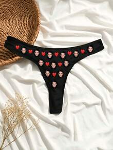 1PC Custom Thong With Face, Personalized Face Thong, Personalized Underwear With Face,Chic Autumn,Urban Gala