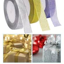 5米金色闪光丝带，礼盒鲜花蛋糕丝带 - 彩色 - 查看 1