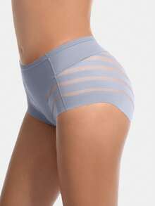 Mutande senza cuciture da donna, vita alta, in colori marrone caffè, rosso, blu, rete trasparente, alta elasticità, modellanti per controllo addome