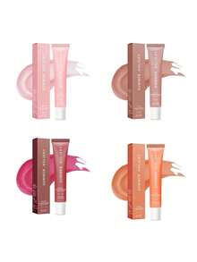 4pcs Lip Butter Balm - Conditioning Lip Mask And Lip Balm For Instant Moisture, Shine And Hydration - Sheer-Tinted, Soothing Lip Care - 彩色 - 查看 7