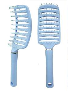 Colorful Large Curved Pork Rib Comb - Scalp Massage & Fluffy Hair Styling Tool For All Hair Types - Multicolor - View 11