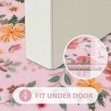 Uphome Bathroom Runner Rug, Boho Beige Long Bath, Modern Plush Soft Washable Bath Rug, Non-Slip Farmhouse Botanical Floor Carpet Entryway Bathroom Bedroom, 18x47 Inch - 粉色 - 查看 6