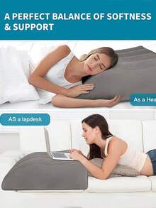 Portable Inflatable Wedge Pillow, Soft Support Cushion For Legs, Knees, Hips And Feet, Relieves Swelling, Promotes Blood Circulation, Comfortable Muscle Support, Suitable For Reading, Watching, Sleeping And Reclining, Essential For Travel And Camping